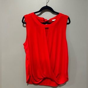 41 Hawthorne XL red sleeveless top with bow back detail